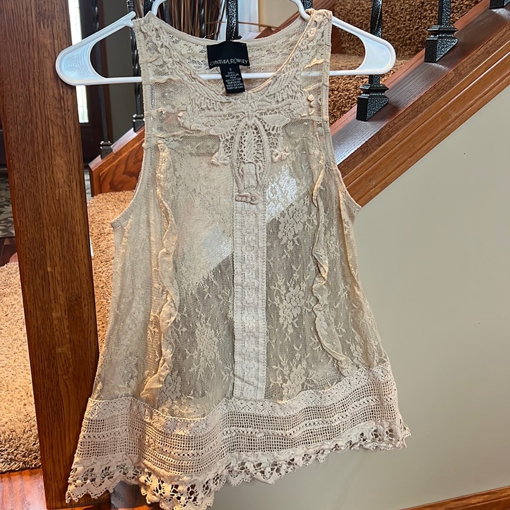 Lace tank top size small from Cynthia Rowley - Picture 1 of 7